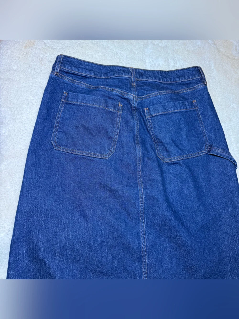 Loft Denim Utility Maxi Skirt Western Carpenter Boho Front Slit Women’s size 6